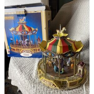Lemax Village Collection BELMONT CAROUSEL Animated Musical Light RARE 2004 Works
